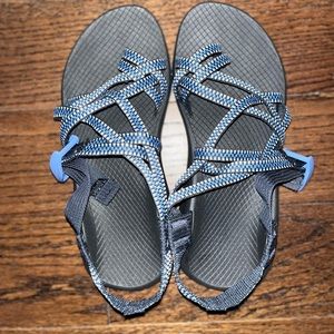 Blue and navy chacos